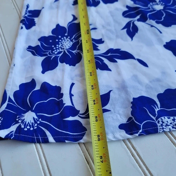 Victoria Secret Raceback Dress Flowers Blue White Maxi Long Modal Soft Short S - Picture 11 of 15